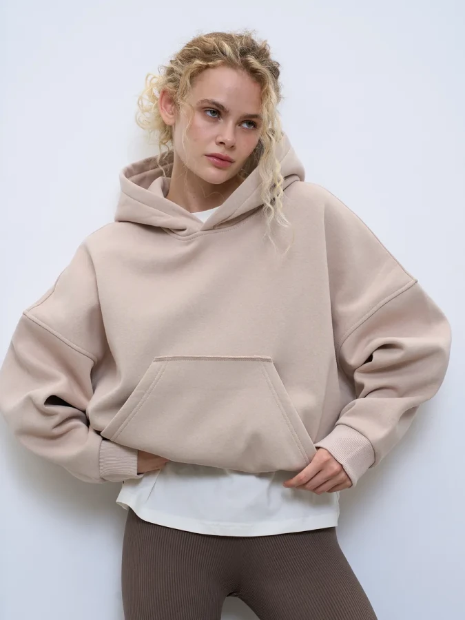 Худи кроп укороченное женское с начесом